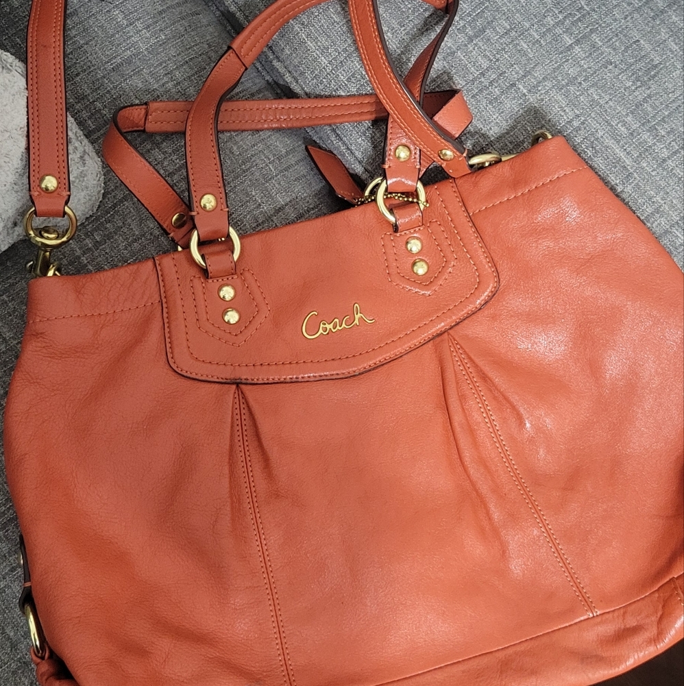 Orange Coach Purse and Wallet